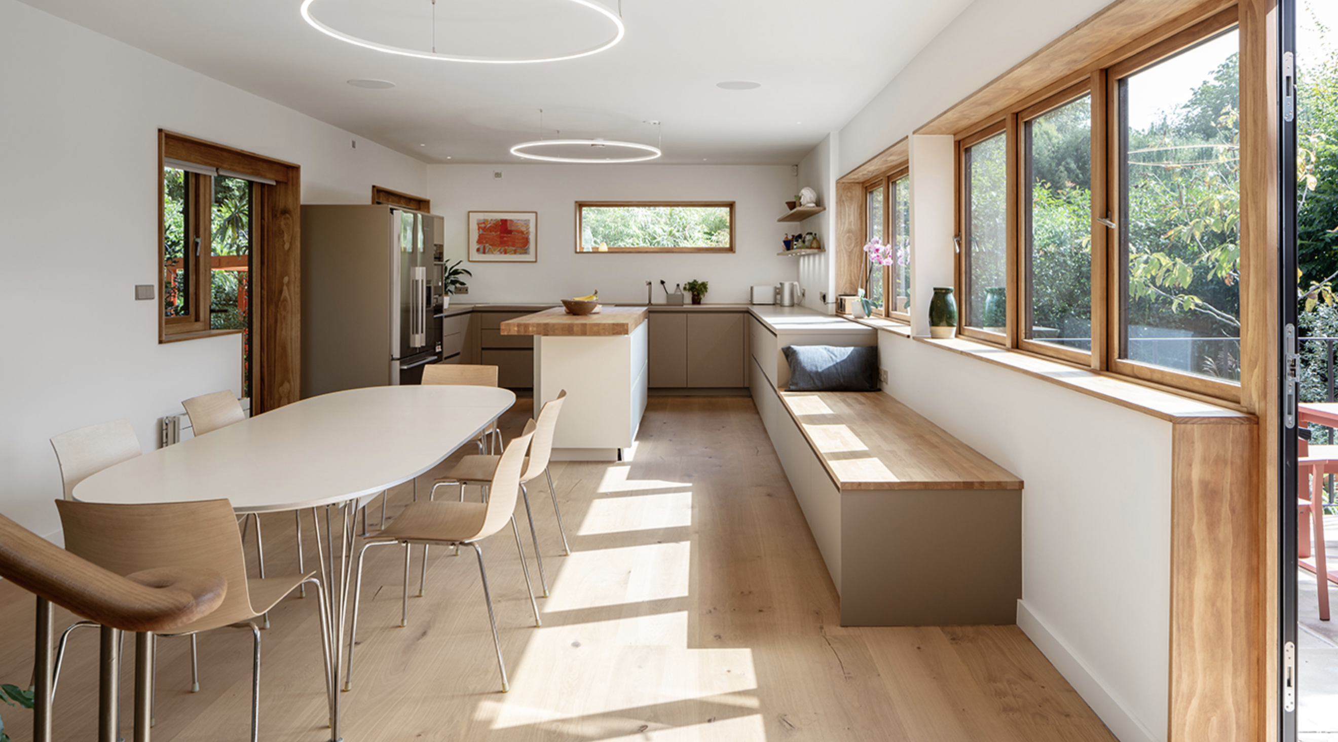 Modernised serene kitchen area